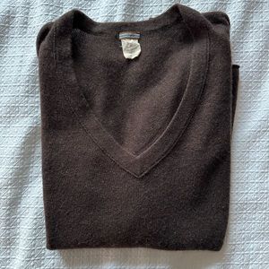 J. Crew V-Neck Cashmere Sweater - Chocolate Brown - Size XS